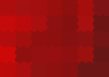 Büyük kırmızı renk kare pikselleri dalgalarla dalgalanan soyut dekoratif arkaplan