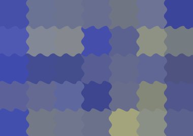 Büyük mavi renk kare pikselleri dalgalarla dalgalanan soyut dekoratif arkaplan