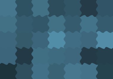 Büyük mavi renk kare pikselleri dalgalarla dalgalanan soyut dekoratif arkaplan