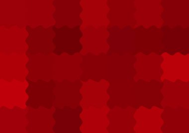 Büyük kırmızı renk kare pikselleri dalgalarla dalgalanan soyut dekoratif arkaplan