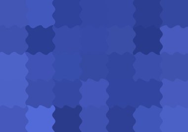 Büyük mavi renk kare pikselleri dalgalarla dalgalanan soyut dekoratif arkaplan