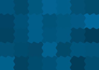 Büyük mavi renk kare pikselleri dalgalarla dalgalanan soyut dekoratif arkaplan