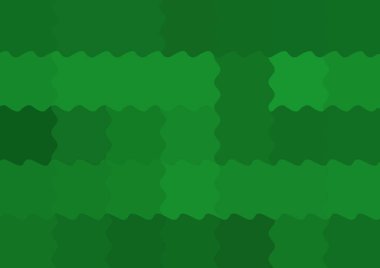 Büyük yeşil renk kare pikselleri dalgalarla dalgalanan soyut dekoratif arkaplan