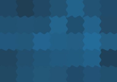 Büyük mavi renk kare pikselleri dalgalarla dalgalanan soyut dekoratif arkaplan