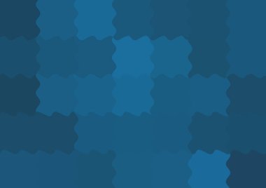 Büyük mavi renk kare pikselleri dalgalarla dalgalanan soyut dekoratif arkaplan