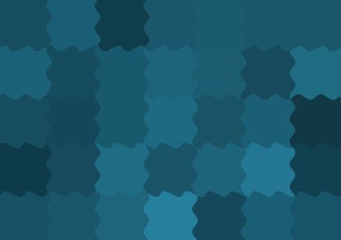 Büyük mavi renk kare pikselleri dalgalarla dalgalanan soyut dekoratif arkaplan