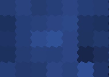 Büyük mavi renk kare pikselleri dalgalarla dalgalanan soyut dekoratif arkaplan