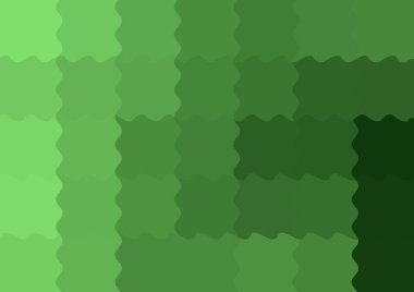 Büyük yeşil renk kare pikselleri dalgalarla dalgalanan soyut dekoratif arkaplan