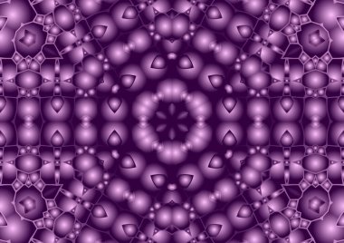 Dijital illüstrasyon, geometrik soyut renkli kaleydoskop simetrik desen ve gradyan etkisi. Klasik güzel dekoratif arkaplan