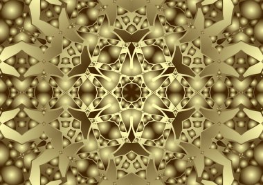 Dijital illüstrasyon, geometrik soyut renkli kaleydoskop simetrik desen ve gradyan etkisi. Klasik güzel dekoratif arkaplan