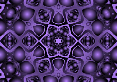 Dijital illüstrasyon, geometrik soyut renkli kaleydoskop simetrik desen ve gradyan etkisi. Klasik güzel dekoratif arkaplan