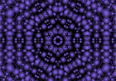 Dijital illüstrasyon, geometrik soyut renkli kaleydoskop simetrik desen ve gradyan etkisi. Klasik güzel dekoratif arkaplan