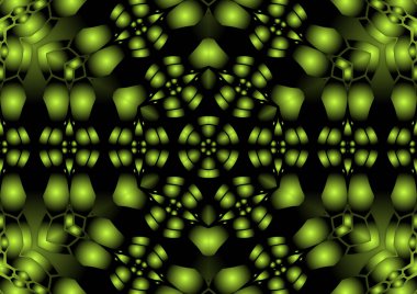 Dijital illüstrasyon, geometrik soyut renkli kaleydoskop simetrik desen ve gradyan etkisi. Klasik güzel dekoratif arkaplan