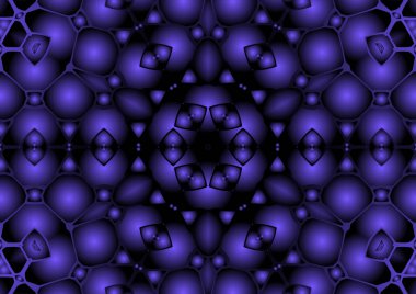 Dijital illüstrasyon, geometrik soyut renkli kaleydoskop simetrik desen ve gradyan etkisi. Klasik güzel dekoratif arkaplan