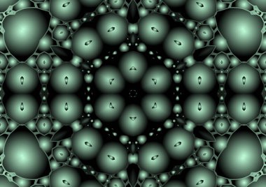Dijital illüstrasyon, geometrik soyut renkli kaleydoskop simetrik desen ve gradyan etkisi. Klasik güzel dekoratif arkaplan