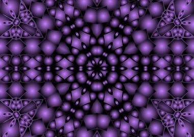 Dijital illüstrasyon, geometrik soyut renkli kaleydoskop simetrik desen ve gradyan etkisi. Klasik güzel dekoratif arkaplan