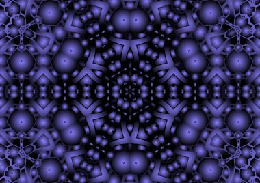 Dijital illüstrasyon, geometrik soyut renkli kaleydoskop simetrik desen ve gradyan etkisi. Klasik güzel dekoratif arkaplan