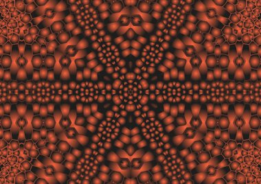Dijital illüstrasyon, geometrik soyut renkli kaleydoskop simetrik desen ve gradyan etkisi. Klasik güzel dekoratif arkaplan