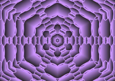 Dijital illüstrasyon, geometrik soyut renkli kaleydoskop simetrik desen ve gradyan etkisi. Klasik güzel dekoratif arkaplan