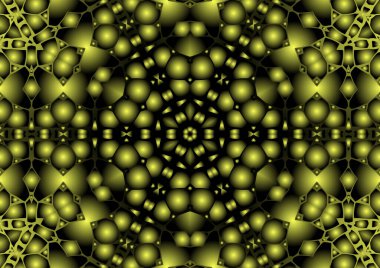 Dijital illüstrasyon, geometrik soyut renkli kaleydoskop simetrik desen ve gradyan etkisi. Klasik güzel dekoratif arkaplan
