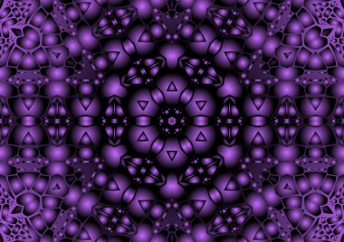 Dijital illüstrasyon, geometrik soyut renkli kaleydoskop simetrik desen ve gradyan etkisi. Klasik güzel dekoratif arkaplan