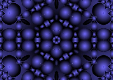 Dijital illüstrasyon, geometrik soyut renkli kaleydoskop simetrik desen ve gradyan etkisi. Klasik güzel dekoratif arkaplan