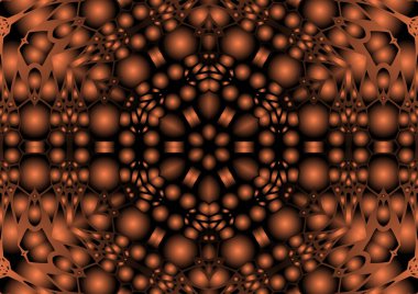 Dijital illüstrasyon, geometrik soyut renkli kaleydoskop simetrik desen ve gradyan etkisi. Klasik güzel dekoratif arkaplan