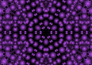 Dijital illüstrasyon, geometrik soyut renkli kaleydoskop simetrik desen ve gradyan etkisi. Klasik güzel dekoratif arkaplan