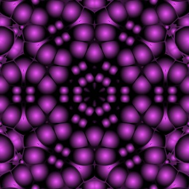 Dijital illüstrasyon, geometrik soyut renkli kaleydoskop simetrik desen ve gradyan etkisi. Klasik güzel dekoratif arkaplan