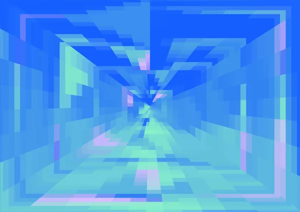 Abstrait Fond Bleu Moderne Avec Pixels Effet Projection — Photo