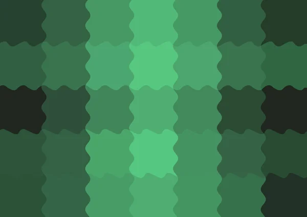 Fond Décoratif Abstrait Avec Grands Pixels Carrés Couleur Verte Ondulés — Photo