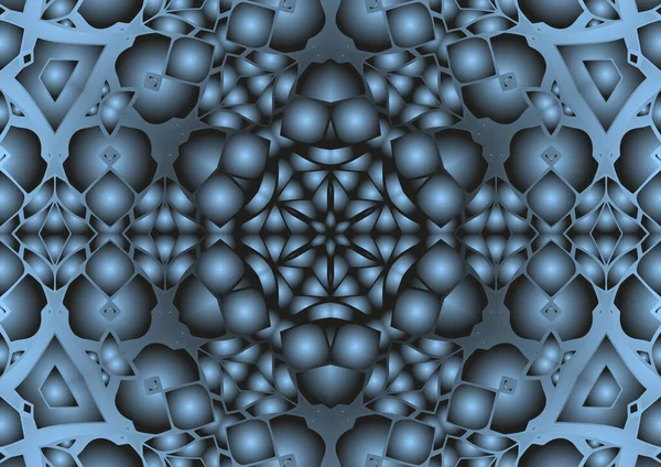 Illustrazione Digitale Geometrico Astratto Colorato Caleidoscopio Modello Simmetrico Con Effetto — Foto Stock