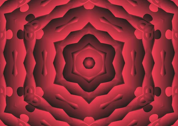 Dijital illüstrasyon, geometrik soyut renkli kaleydoskop simetrik desen ve gradyan etkisi. Klasik güzel dekoratif arkaplan