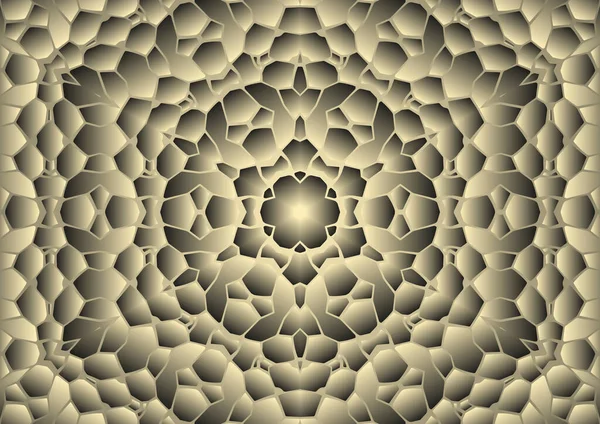 Dijital illüstrasyon, geometrik soyut renkli kaleydoskop simetrik desen ve gradyan etkisi. Klasik güzel dekoratif arkaplan