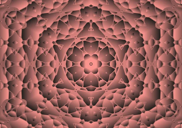 Digitální Ilustrace Geometrický Abstraktní Barevný Kaleidoskop Symetrický Obrazec Efektem Gradientu — Stock fotografie