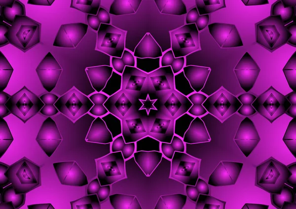 Dijital illüstrasyon, geometrik soyut renkli kaleydoskop simetrik desen ve gradyan etkisi. Klasik güzel dekoratif arkaplan