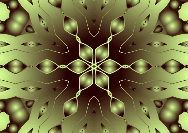 Dijital illüstrasyon, geometrik soyut renkli kaleydoskop simetrik desen ve gradyan etkisi. Klasik güzel dekoratif arkaplan