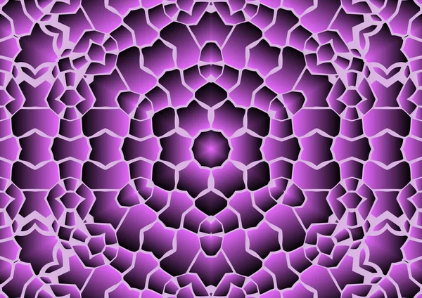 デジタルイラスト グラデーション効果を持つ幾何学的な抽象的なカラフルな万華鏡対称パターン ヴィンテージ美しい装飾ピンクの背景 — ストック写真