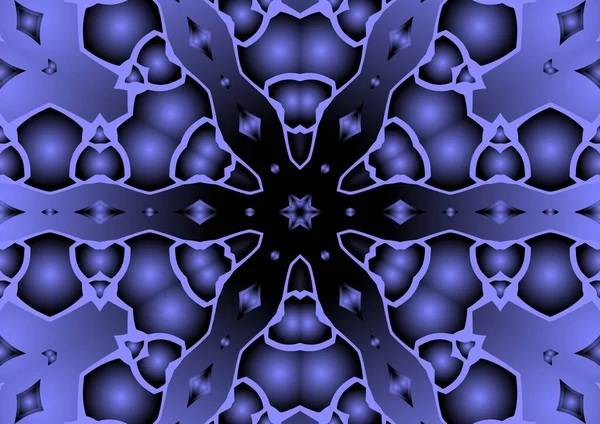 Digitale Illustration Geometrische Abstrakte Bunte Kaleidoskop Symmetrische Muster Mit Gradienten — Stockfoto