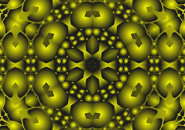 Digitális Illusztráció Geometrikus Absztrakt Színes Kaleidoszkóp Szimmetrikus Minta Gradiens Hatással — Stock Fotó