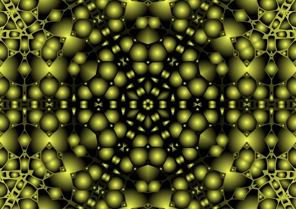 Dijital illüstrasyon, geometrik soyut renkli kaleydoskop simetrik desen ve gradyan etkisi. Klasik güzel dekoratif arkaplan