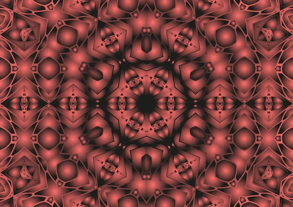 Dijital illüstrasyon, geometrik soyut renkli kaleydoskop simetrik desen ve gradyan etkisi. Klasik güzel dekoratif arkaplan