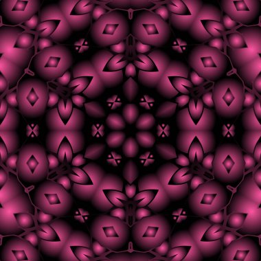 Dijital illüstrasyon, geometrik soyut renkli kaleydoskop simetrik desen ve gradyan etkisi. Klasik güzel dekoratif arkaplan