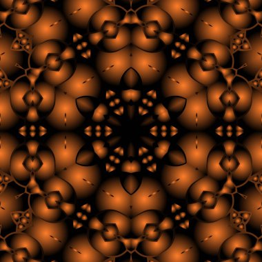 Dijital illüstrasyon, geometrik soyut renkli kaleydoskop simetrik desen ve gradyan etkisi. Klasik güzel dekoratif arkaplan