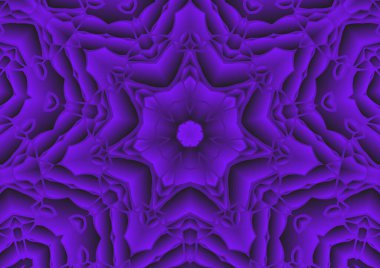 Dijital illüstrasyon, geometrik soyut renkli kaleydoskop simetrik desen ve gradyan etkisi. Klasik güzel dekoratif arkaplan