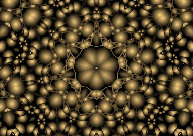 Dijital illüstrasyon, geometrik soyut renkli kaleydoskop simetrik desen ve gradyan etkisi. Klasik güzel dekoratif arkaplan