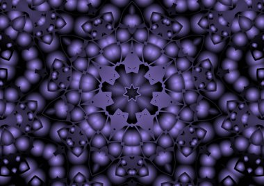 Dijital illüstrasyon, geometrik soyut renkli kaleydoskop simetrik desen ve gradyan etkisi. Klasik güzel dekoratif arkaplan