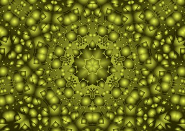 Dijital illüstrasyon, geometrik soyut renkli kaleydoskop simetrik desen ve gradyan etkisi. Klasik güzel dekoratif arkaplan