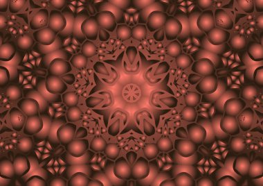 Dijital illüstrasyon, geometrik soyut renkli kaleydoskop simetrik desen ve gradyan etkisi. Klasik güzel dekoratif arkaplan