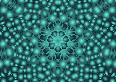 Dijital illüstrasyon, geometrik soyut renkli kaleydoskop simetrik desen ve gradyan etkisi. Klasik güzel dekoratif arkaplan